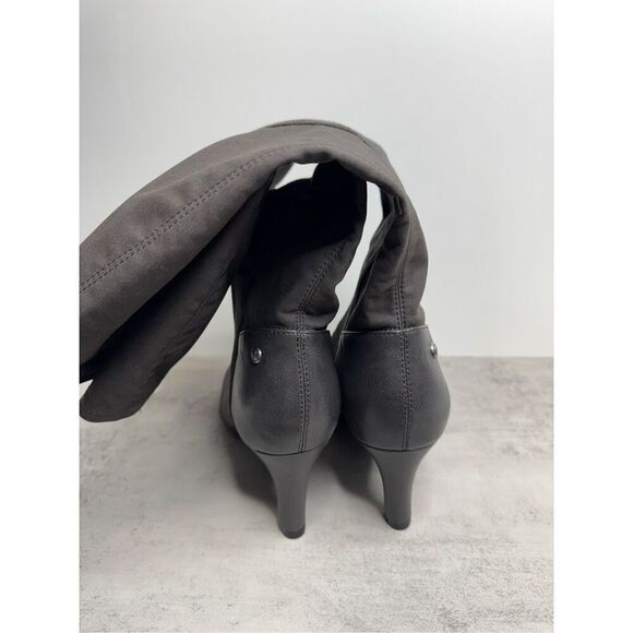 Life Stride Tall Boots Size‎ 11 Wide Calf Gray Faux Suede Side Zip NEW - Picture 5 of 7